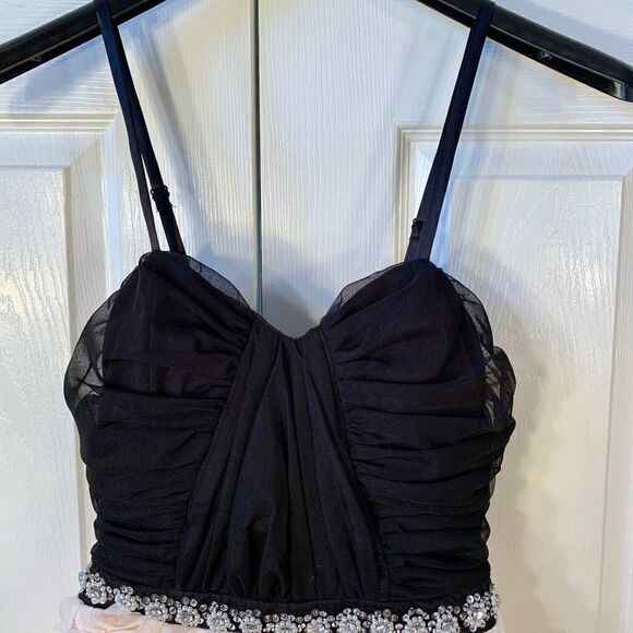 STUNNING BLACK & PINK FORMAL DRESS by DEB SIZE 11 - Picture 3 of 9